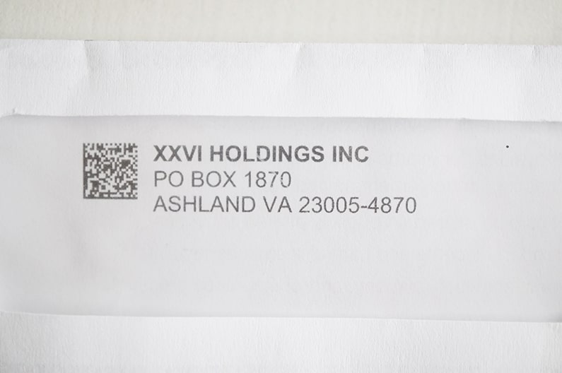 【XXVI HOLDINGS INC】から英語の手紙が届いたけど何？調べました。